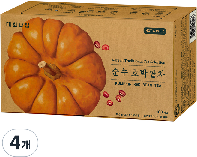 DAEHAN DAUP 純南瓜紅豆茶, 1.5g, 4個, 100入