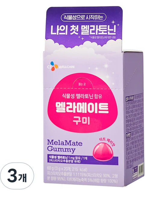 바이오코어 닥터뉴트리 멜라토닌 함유 멜라메이트 구미, 60g, 3개 - 쿠팡