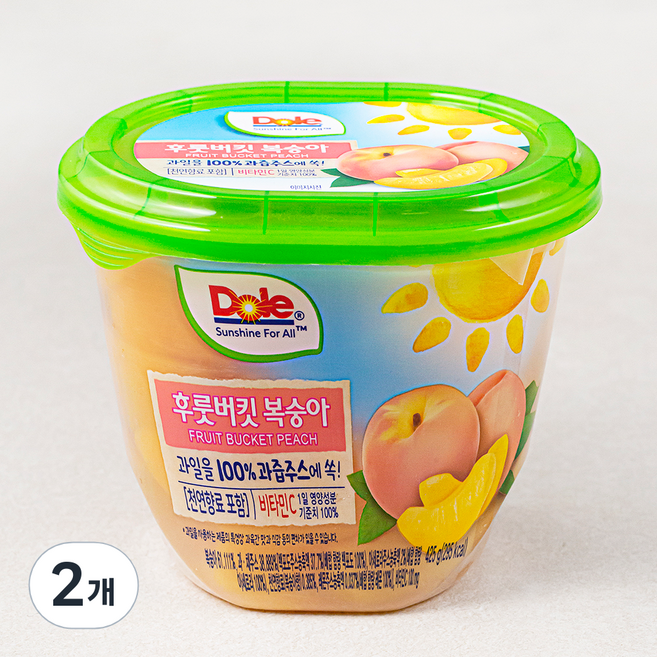 돌 후룻버킷 복숭아, 425g, 2개