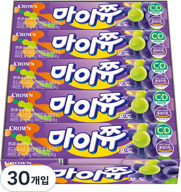 마이쮸 포도, 44g, 30개