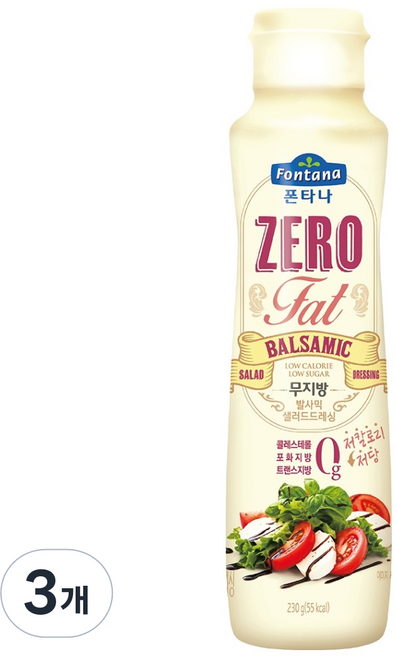 폰타나 무지방 발사믹 드레싱, 230g, 3개