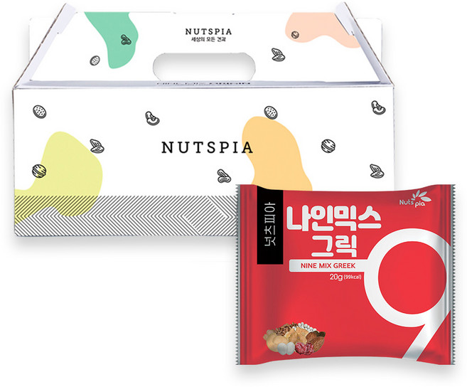 넛츠피아 나인믹스 그릭 하루견과, 20g, 25개