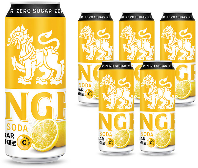싱하 레몬소다 제로, 330ml, 6개