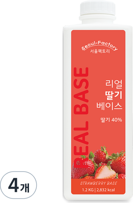 서울팩토리 리얼 딸기 베이스, 4개, 1.2kg