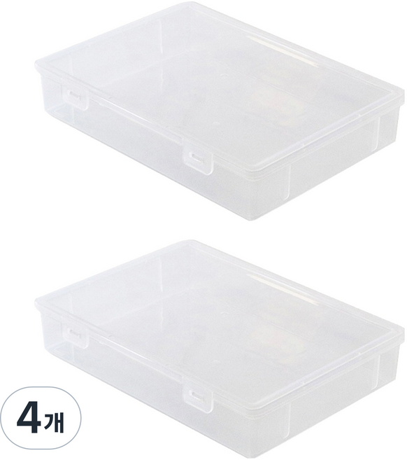 생활업글연구소 파일 케이스 대형 A4, 투명, 4개