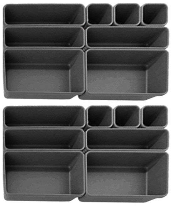 아리코 조립식 다용도 서랍정리함, 그레이, 2세트