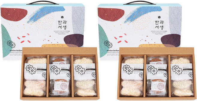 하늘한과 약과 한과서생 5가지맛 유과 80g x 2p + 찹쌀 약과 30g x 4p + 통밀 약과 30g x 4p 세트, 400g, 2세트