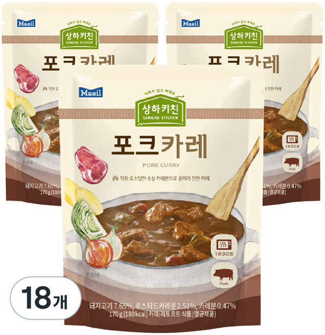 상하키친 포크 카레, 170g, 18개