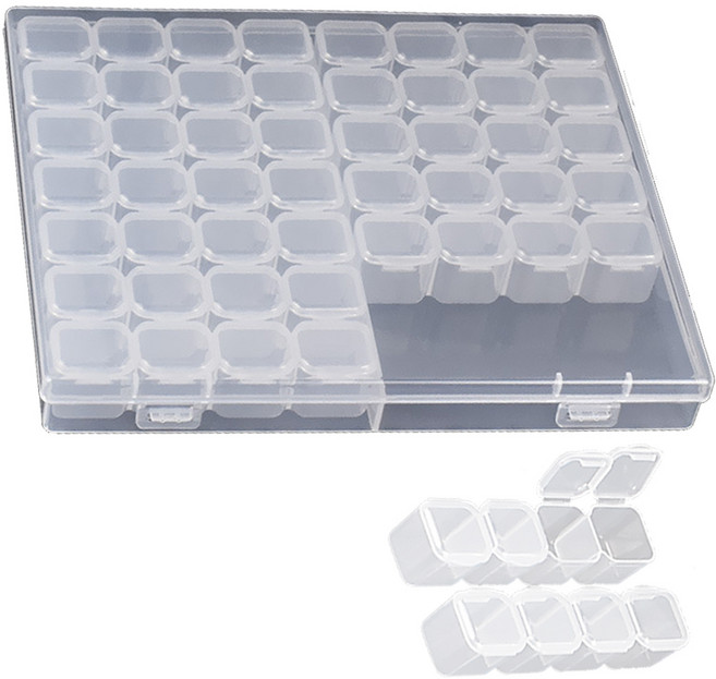 pines 미니 수납 케이스 56칸, 투명, 1개