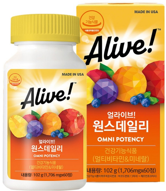 얼라이브 원스데일리 멀티비타민, 60정, 1개