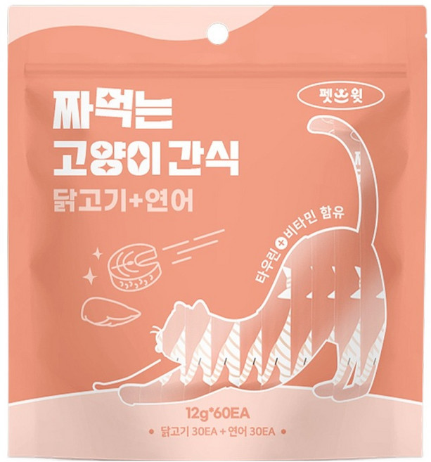 펫스윗 짜먹는 고양이 간식 60p, 혼합맛(닭고기/연어), 720g, 1개