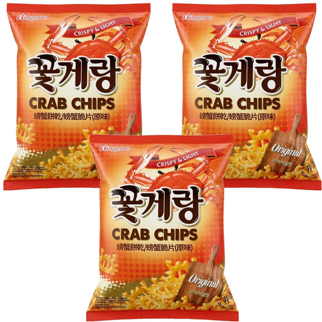 Binggrae 螃蟹餅乾 原味, 70g, 3包
