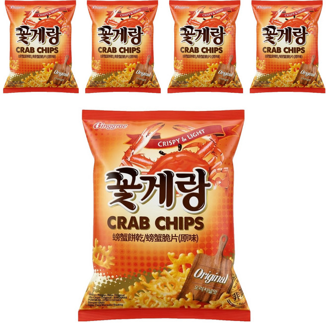 Binggrae 螃蟹餅乾 原味, 70g, 5包