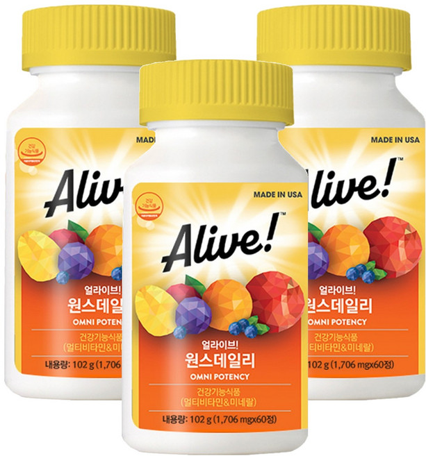 얼라이브 원스데일리 멀티비타민, 60정, 3개