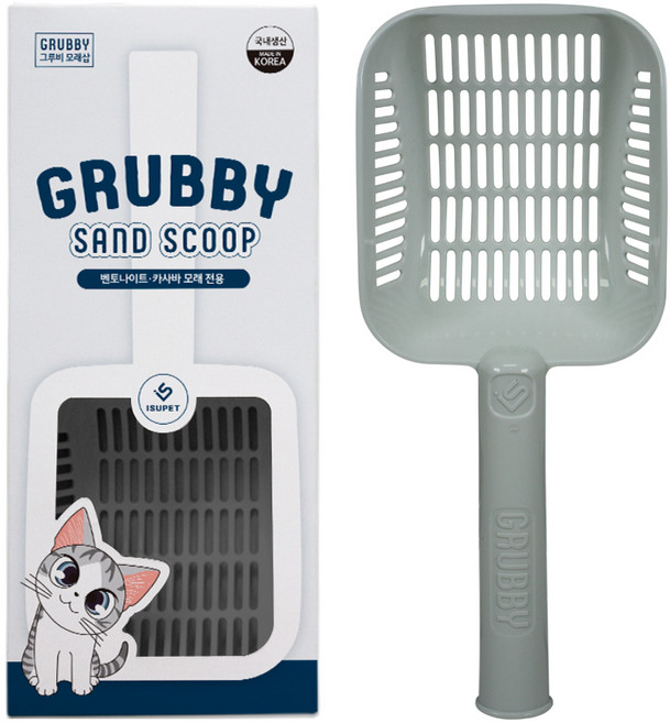그루비 고양이 벤토모래 삽, 라이트그레이, 1개