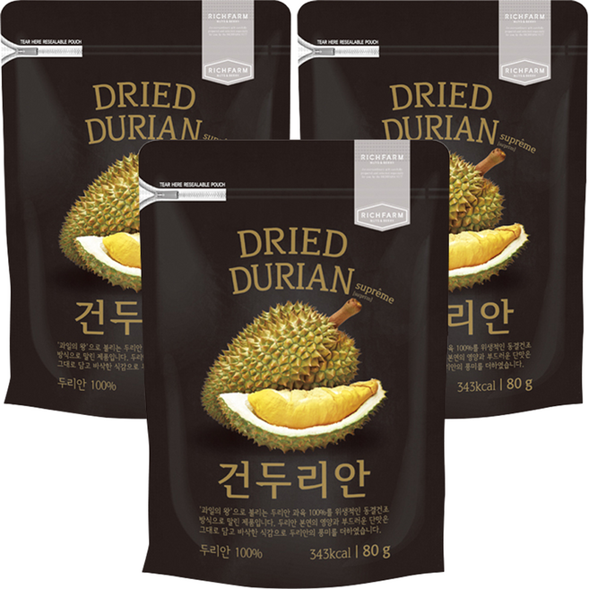 RichFarm Nuts 榴槤乾, 80g, 3包