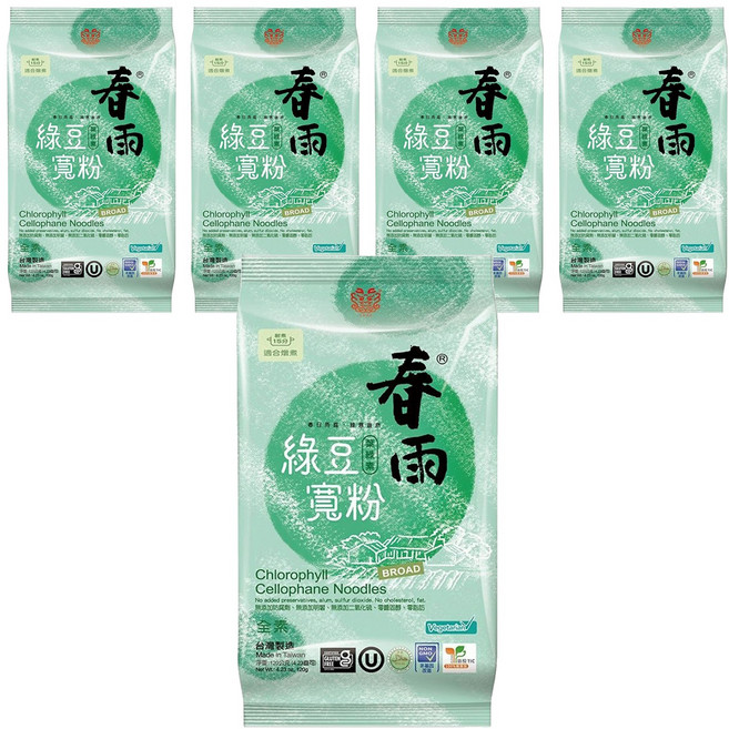 龍口 春雨綠豆寬粉, 120g, 5包
