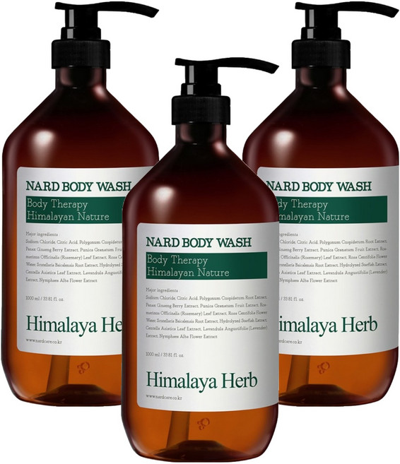 나드 바디워시 티트리로즈마리, 1L, 3개