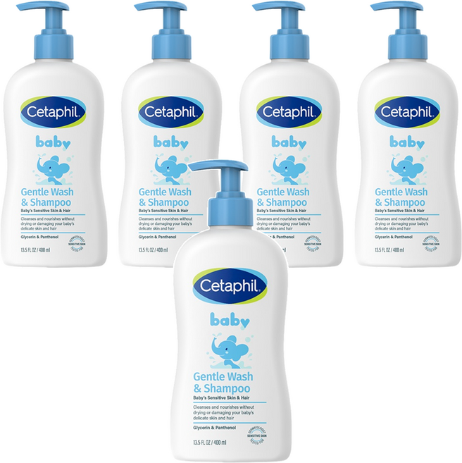 세타필 베이비 젠틀 바디워시 앤 샴푸, 400ml, 5개