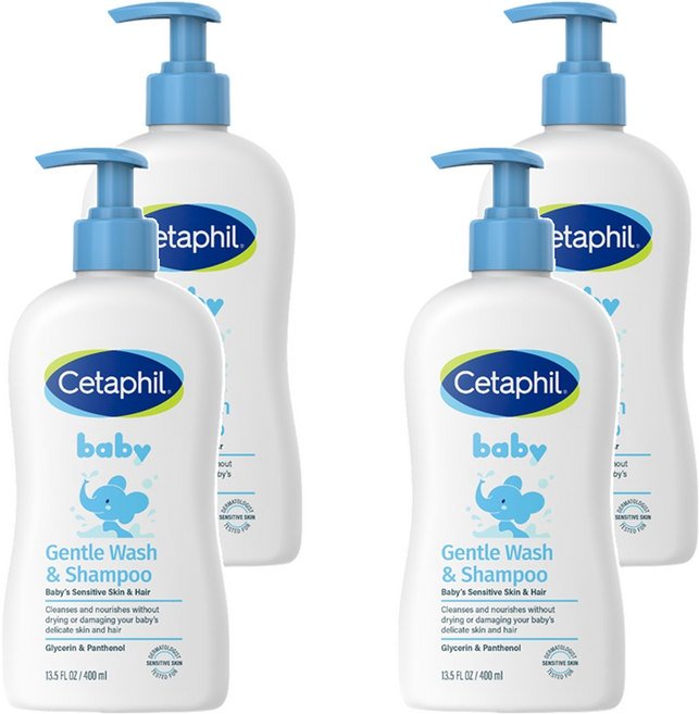 세타필 베이비 젠틀 바디워시 앤 샴푸, 400ml, 4개