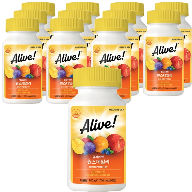 얼라이브 원스데일리 멀티비타민, 60정, 12개 - 쿠팡