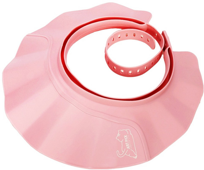 JUSTPICK 이중물막음 길이조절 샴푸캡, 핑크, 1개