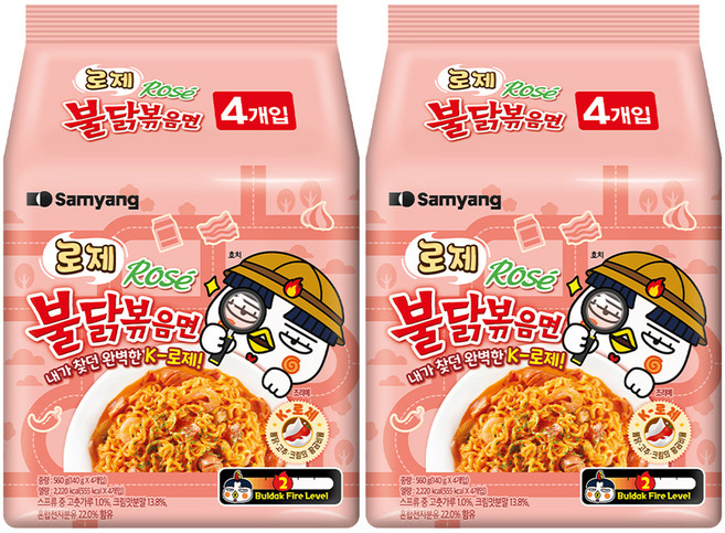 Buldak Ramen 火辣雞肉鐵板炒麵 粉紅醬風味 140g, 8包