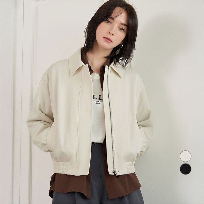 ELLE PARIS 여성 간절기 경량 봄버 자켓