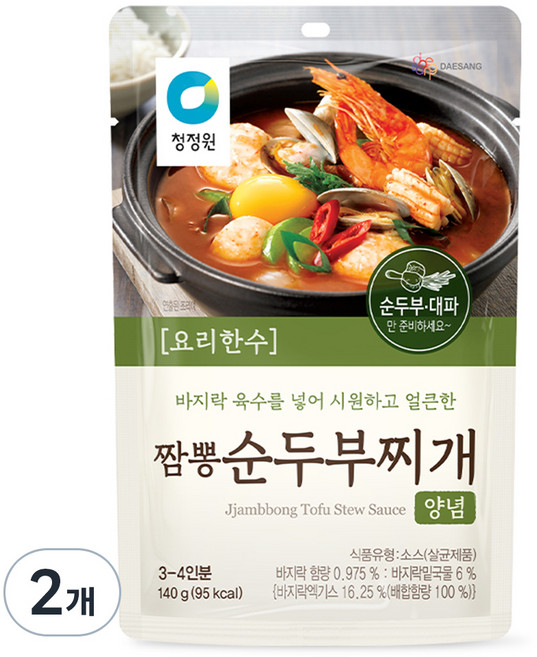 고메레시피 짬뽕 순두부찌개 양념, 140g, 2개