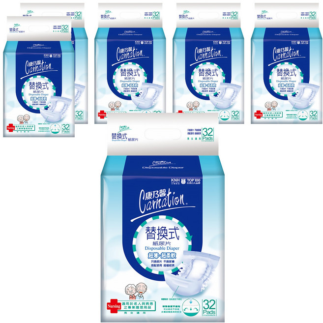 康乃馨 成人替換式尿片, 50 x 21.5cm, 32片, 6包