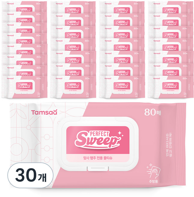 탐사 행주 전용 물티슈 80매 캡형, 50g, 80개, 30개