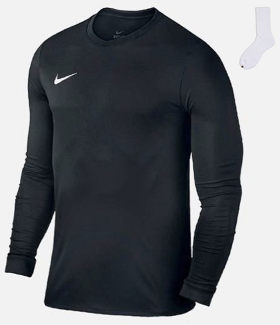 Nike 男款 Dri-FIT Swoosh 長袖T恤 BV6706-010 + Welldone 襪子組