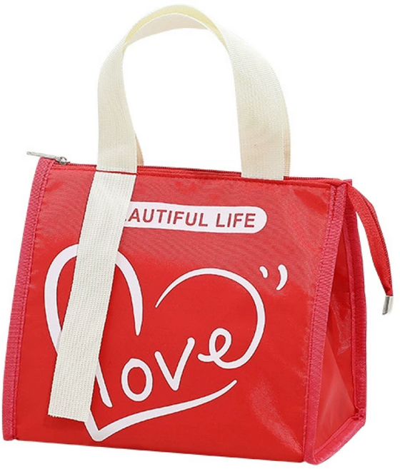 트레이드웨이 캠핑 도시락 보온보냉백, 레드, 1개