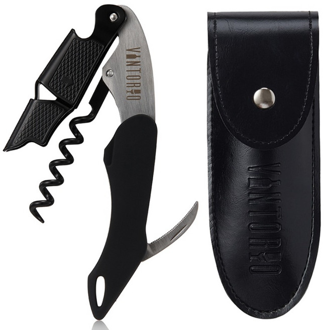 빈토리오 전문가용 와인오프너 + 전용 파우치, 혼합색상, 1개