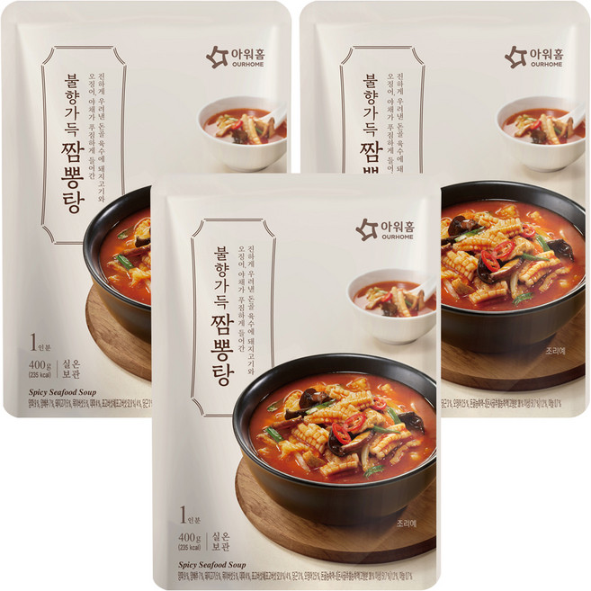 아워홈 불향가득 짬뽕탕, 400g, 3개
