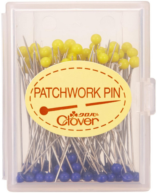 Clover 可樂牌 黃藍待針 拼布珠針, 黃色 + 藍色 + 銀色, 1個