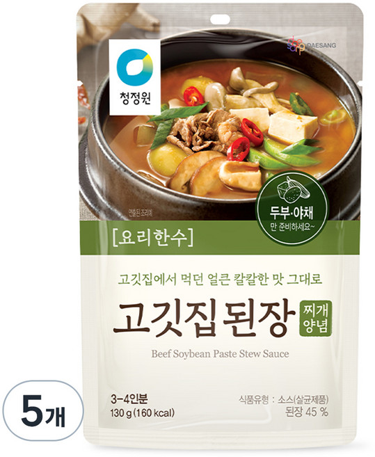 清淨園 烤肉店大醬湯醬料包, 130g, 5包