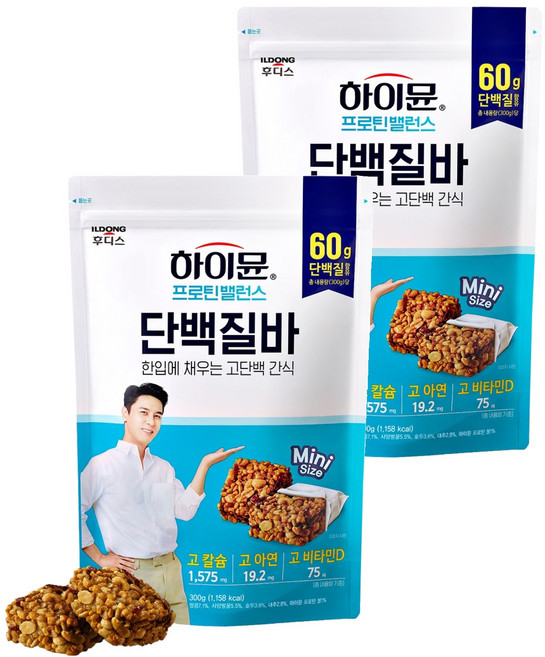 하이뮨 프로틴 밸런스 단백질바, 300g, 2개