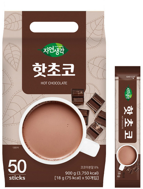 자연생각 핫초코 스틱, 1개, 50개입, 18g