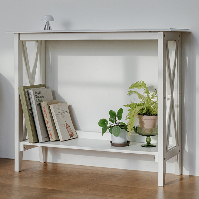 에카드 미니 원목 콘솔 테이블, 화이트