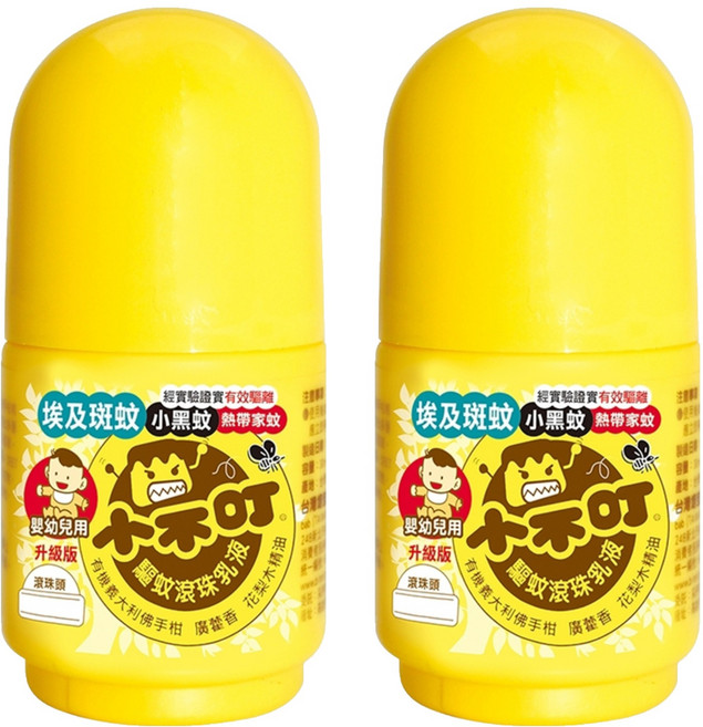 小不叮 草本驅蚊滾珠乳 升級版 嬰幼兒用 有機精油 不含DEET 驅蚊埃及斑蚊/熱帶家蚊/小黑蚊, 2瓶, 30ml