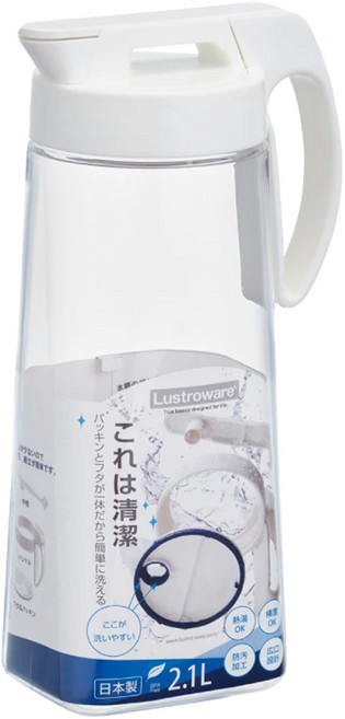 Lustroware 岩崎 冷水壺, 透明, 2.1L, 1個