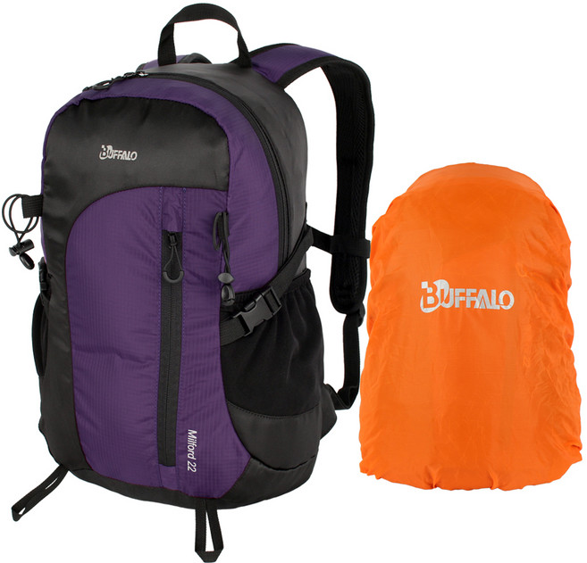 버팔로 밀포드 등산배낭 22L 방수커버 포함, 퍼플