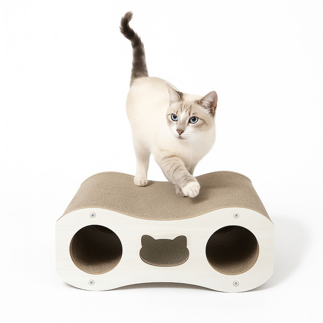 네이처펫 키튼용 스크래처 숨숨집 라운드, 혼합색상, 1개