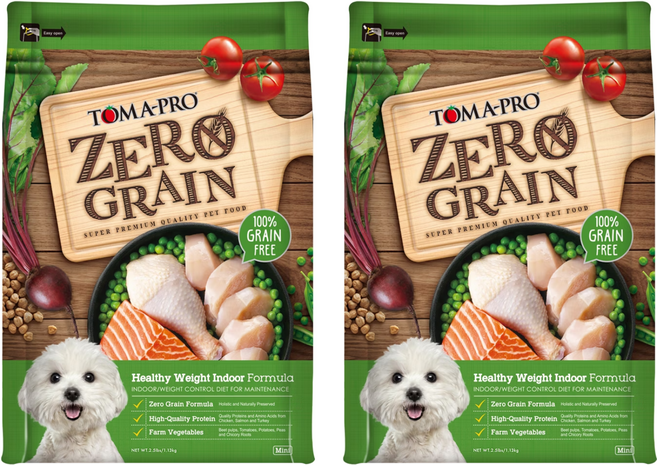 TOMA-PRO 優格 室內犬用 低活動量體重管理配方 零穀小顆粒乾糧, 1.13kg, 2袋, 雞肉
