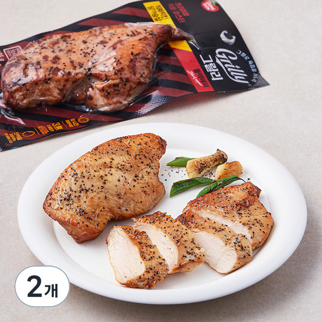 그릴리 직화치킨 닭가슴살 블랙페퍼, 105g, 1개입, 2개