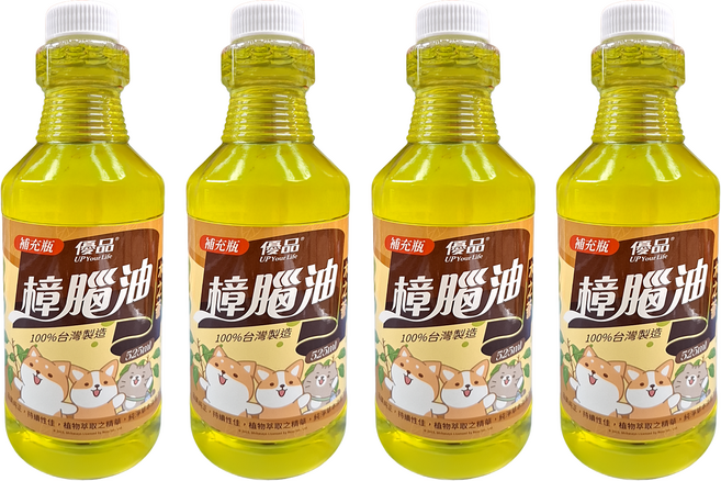 優品 樟腦油 柴語錄聯名款 補充瓶, 525ml, 4瓶