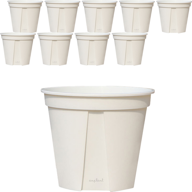 앙플랜트 숨쉬는 슬릿화분 10p, 화이트, 10개