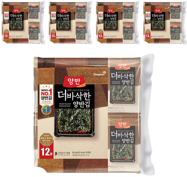 양반 더 바삭한 김, 60g, 5세트