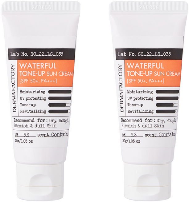 더마팩토리 워터풀 톤업 선크림 SPF50+ PA+++, 30g, 2개
